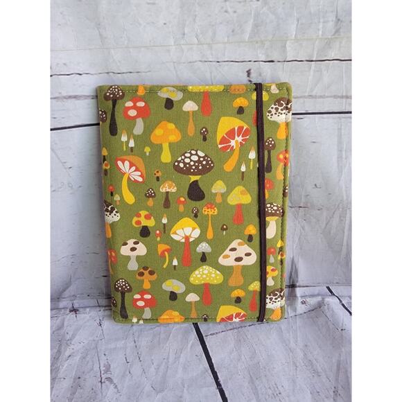 Mushroom Shroom Notebook Book Cover 70s Style Fabric - Picture 2 of 7